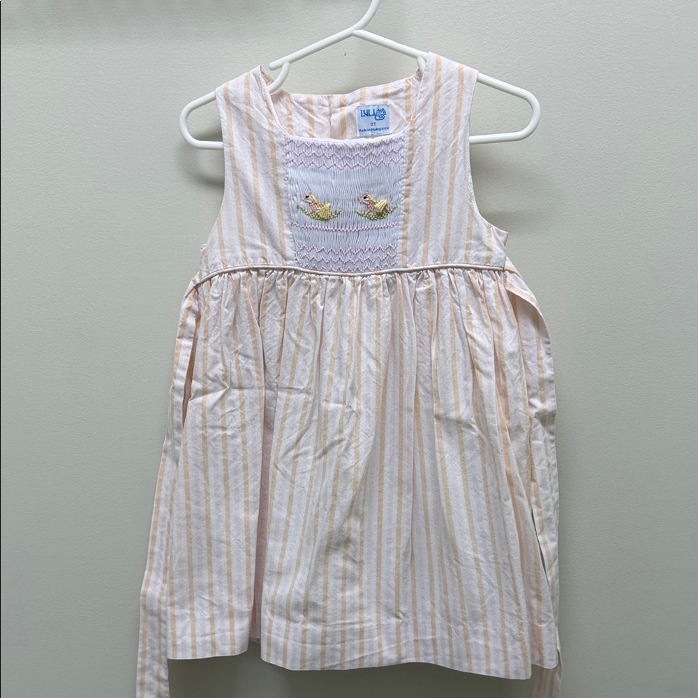 Luli & Me Pink and White Striped Casual Dress